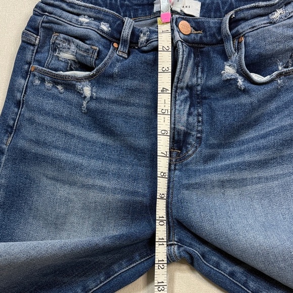 RISEN jEANS Stylish Distressed Blue Flare Jeans - Picture 5 of 10